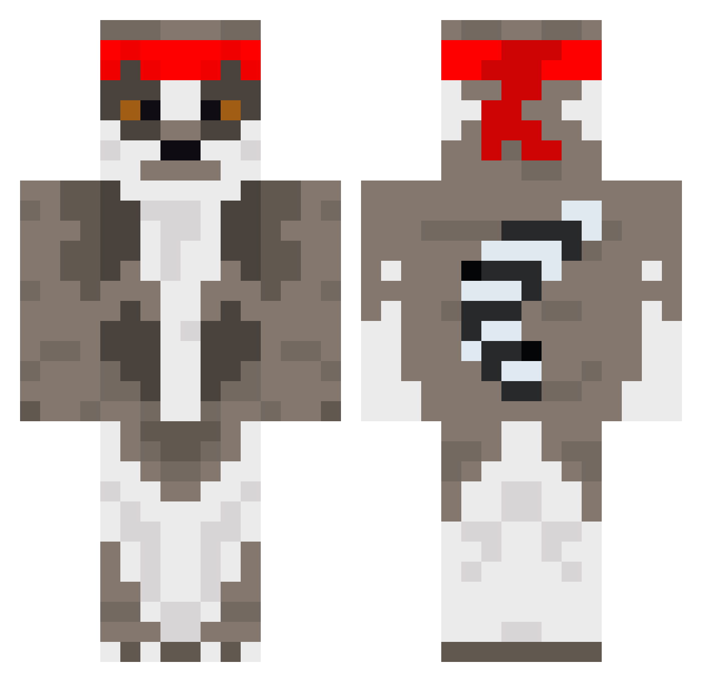 43NotOut Minecraft skin, front and back view