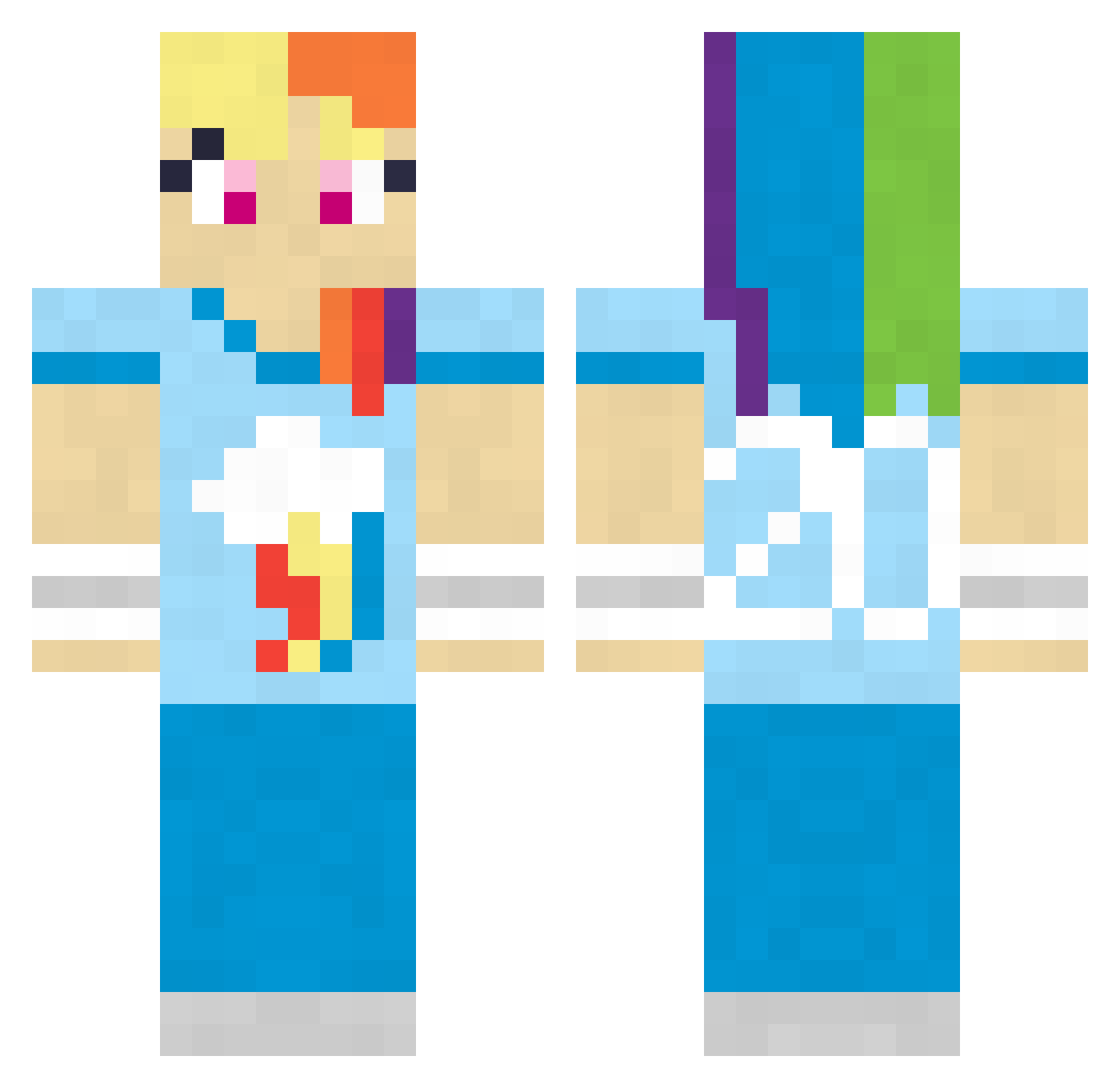 ImPregnant Minecraft skin, front and back view
