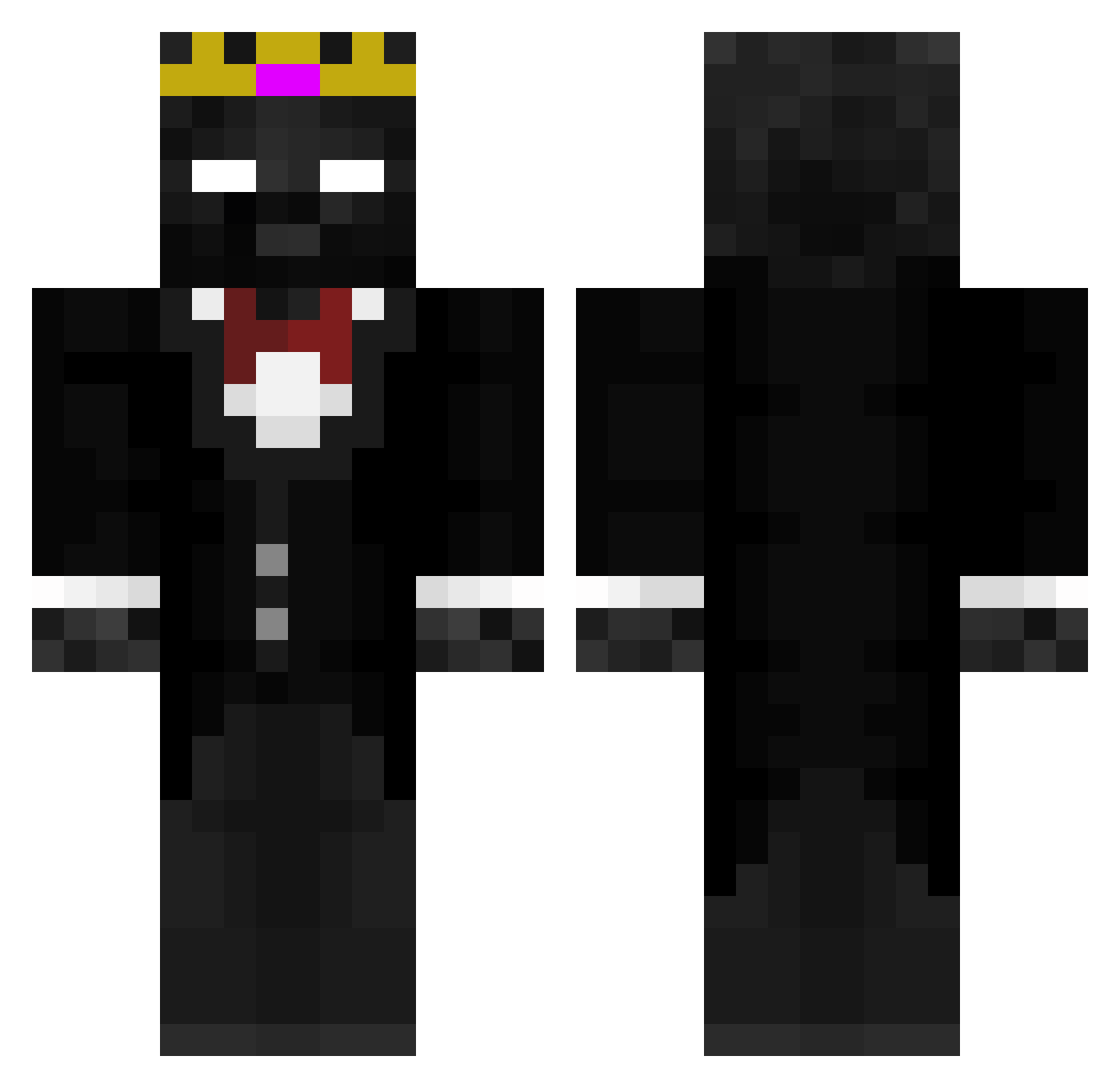 appr3hended Minecraft skin, front and back view