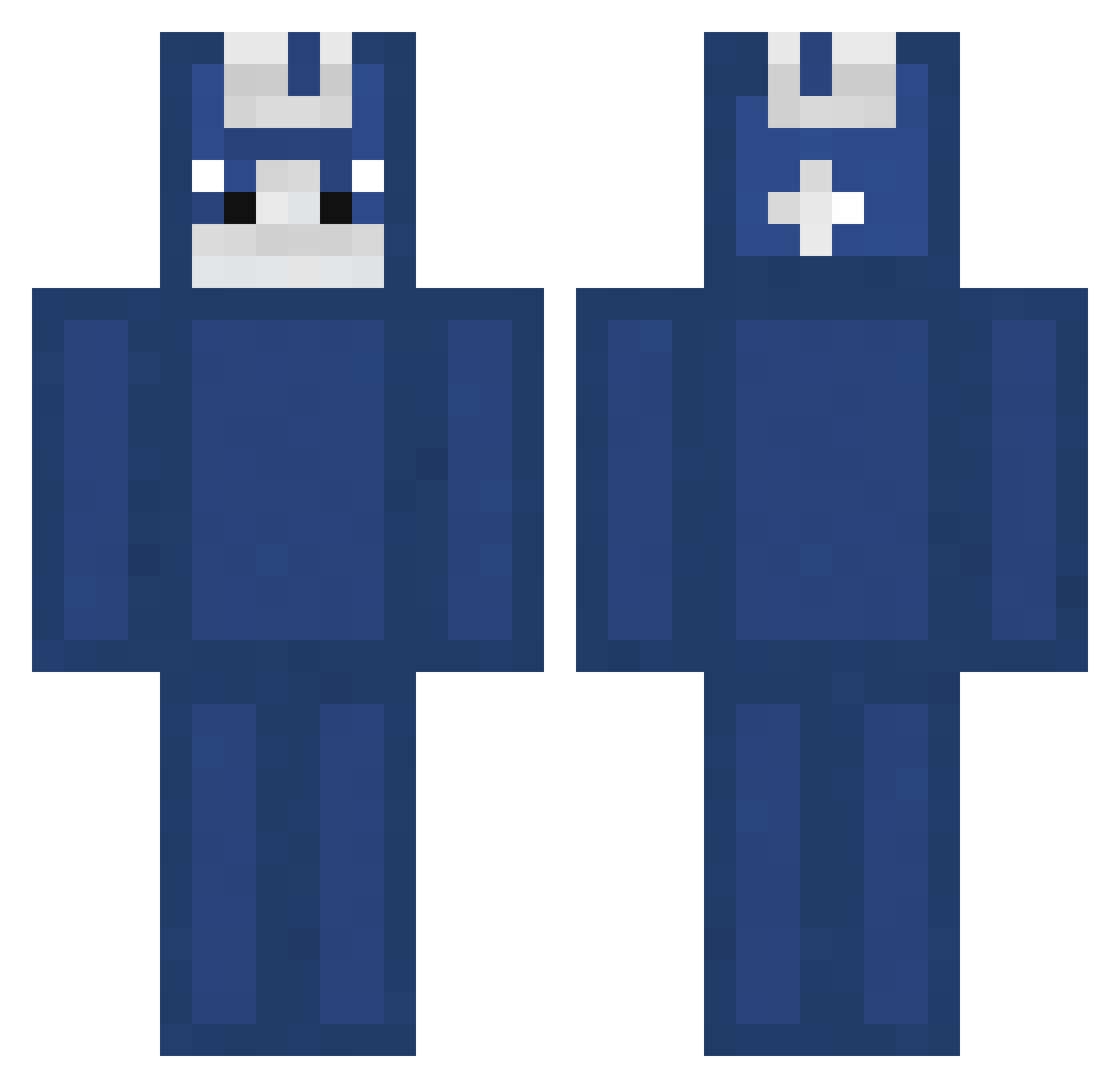 Floppy Minecraft skin, front and back view