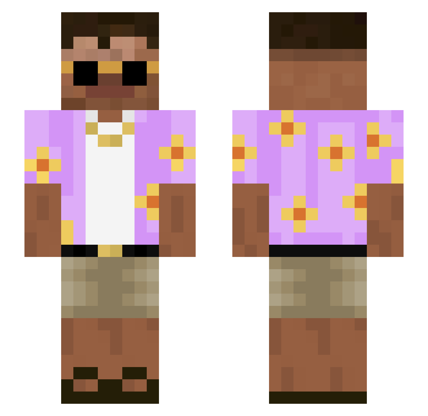 amirs Minecraft skin, front and back view