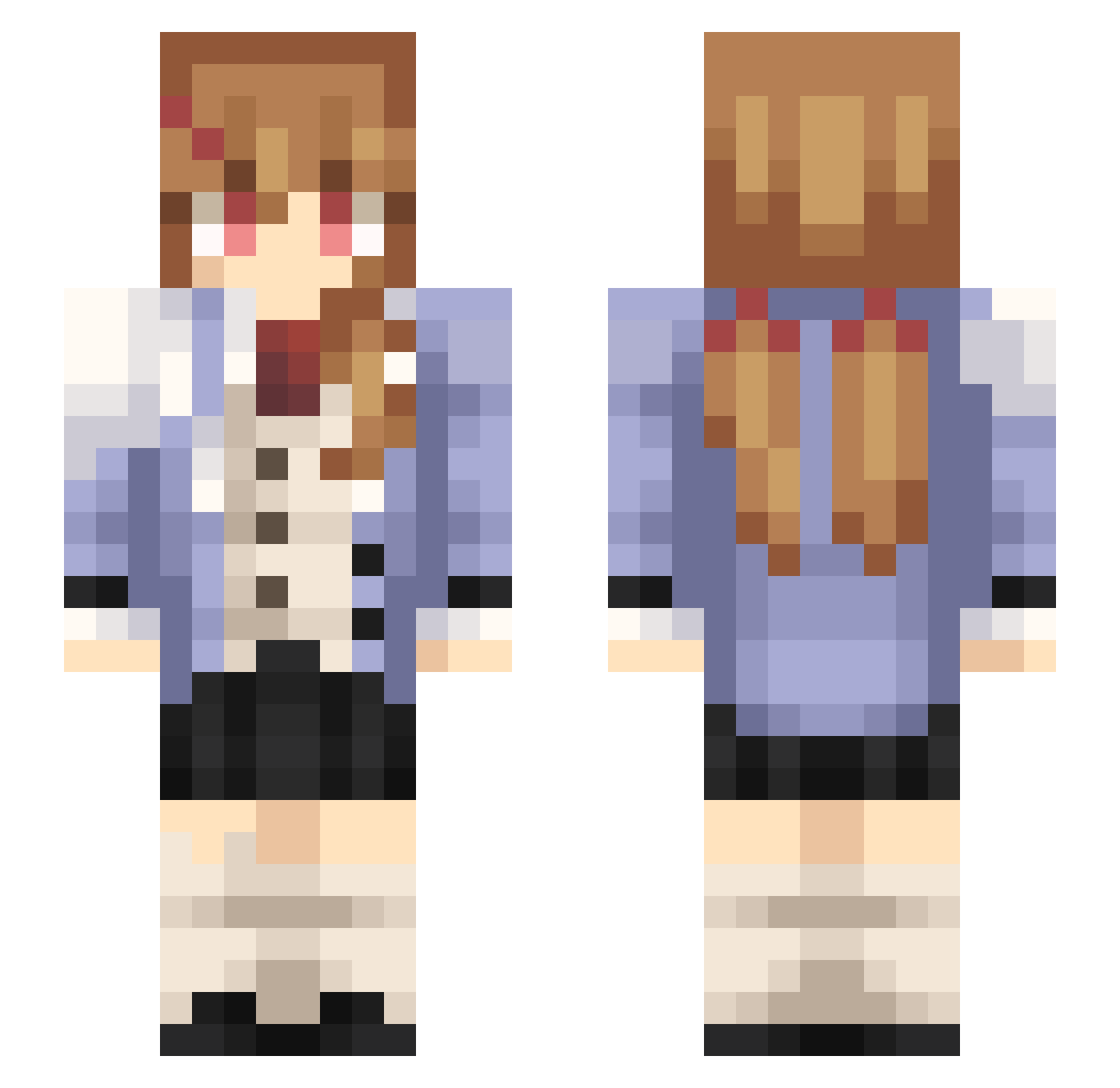 kaioura_au Minecraft skin, front and back view