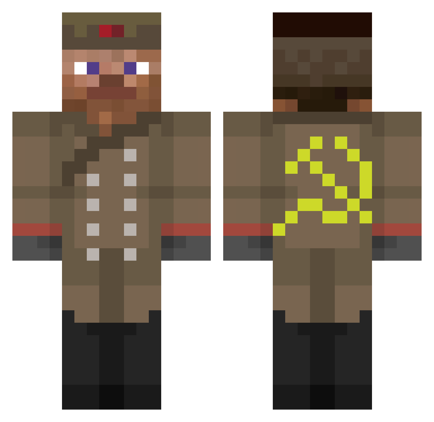 hydeonURSS Minecraft skin, front and back view
