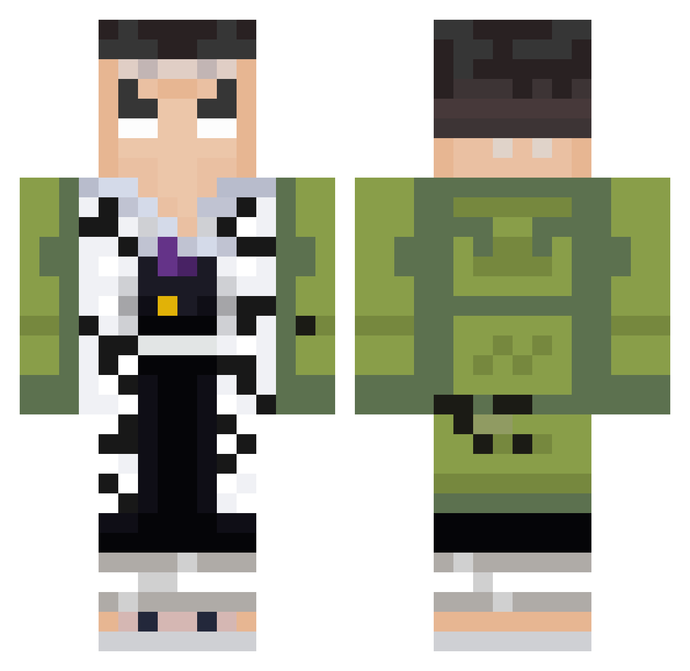 Strailhing Minecraft skin, front and back view