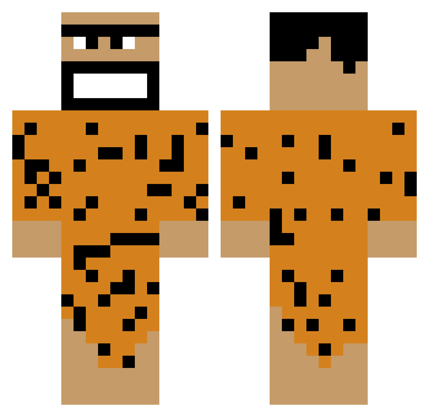 notTHATsid Minecraft skin, front and back view