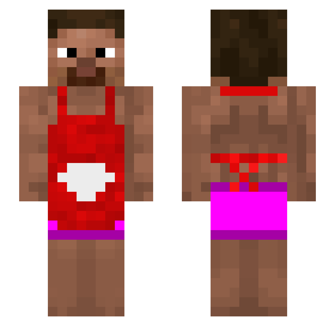 friige Minecraft skin, front and back view