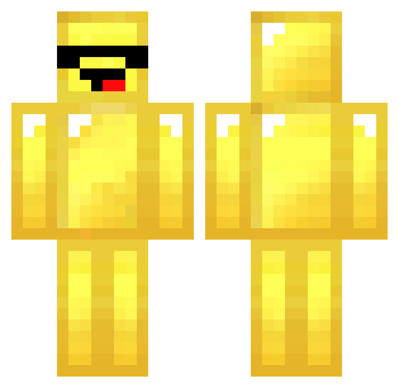 VegaV22 Minecraft skin, front and back view