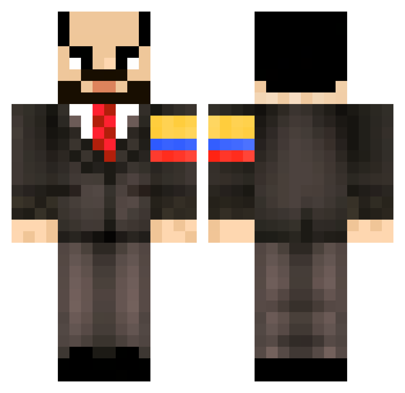 Jousten3 Minecraft skin, front and back view