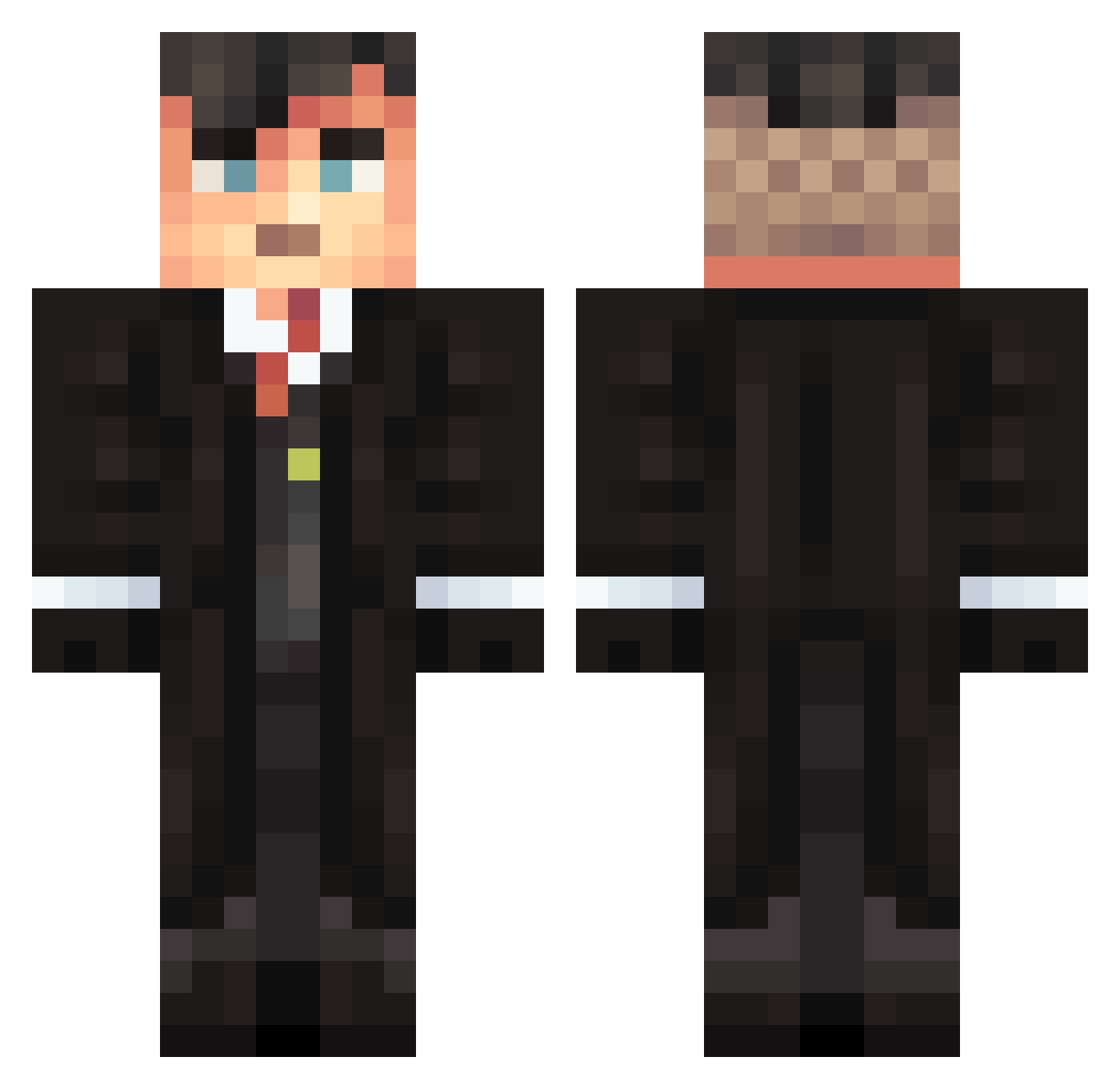 _BlackGun_ Minecraft skin, front and back view