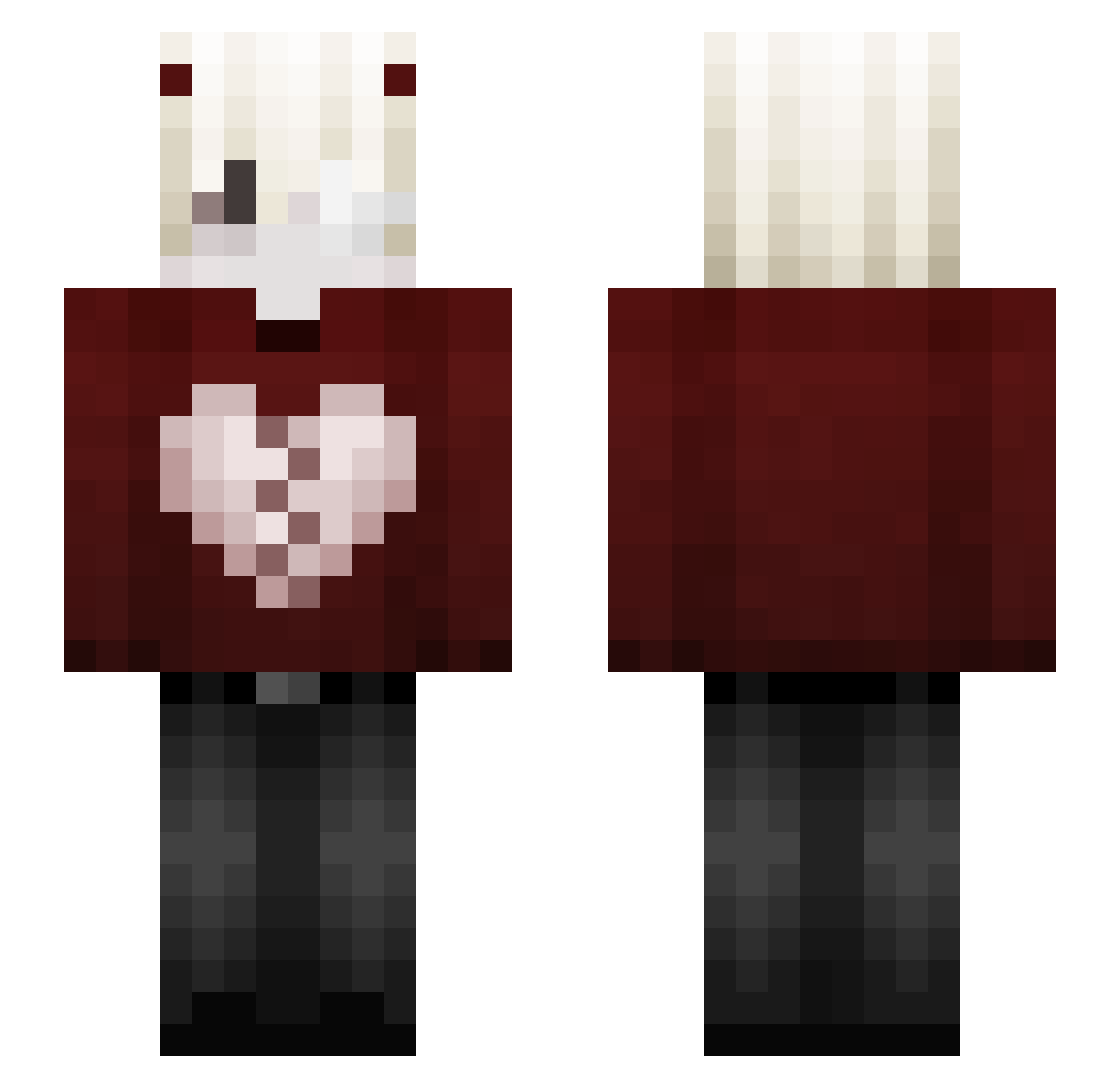 CHENGstl Minecraft skin, front and back view