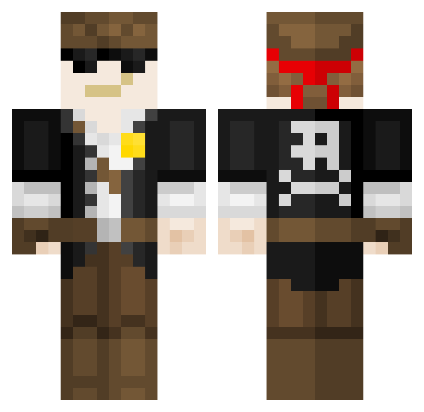 MistaMatey Minecraft skin, front and back view