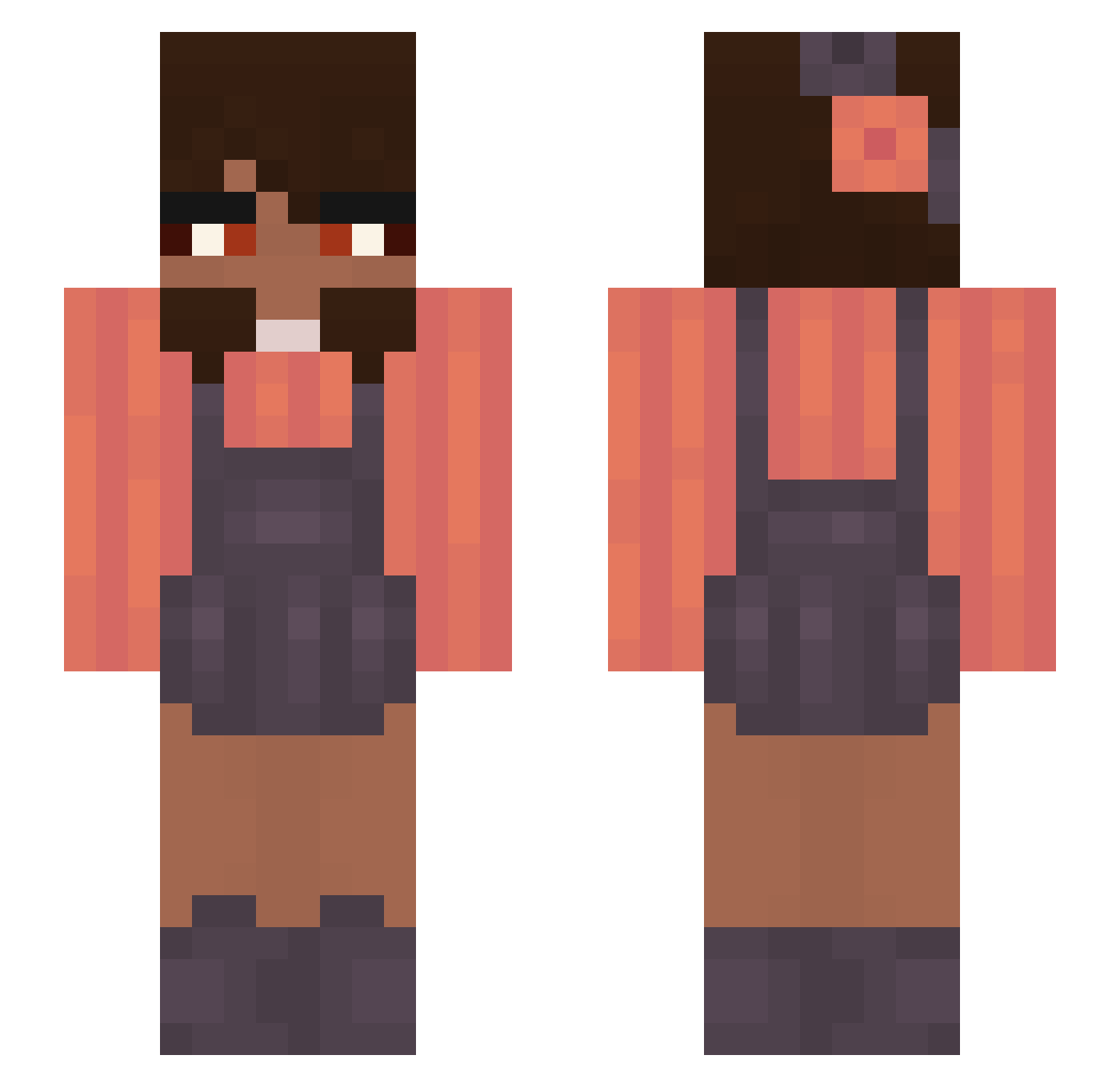 reaganDev Minecraft skin, front and back view
