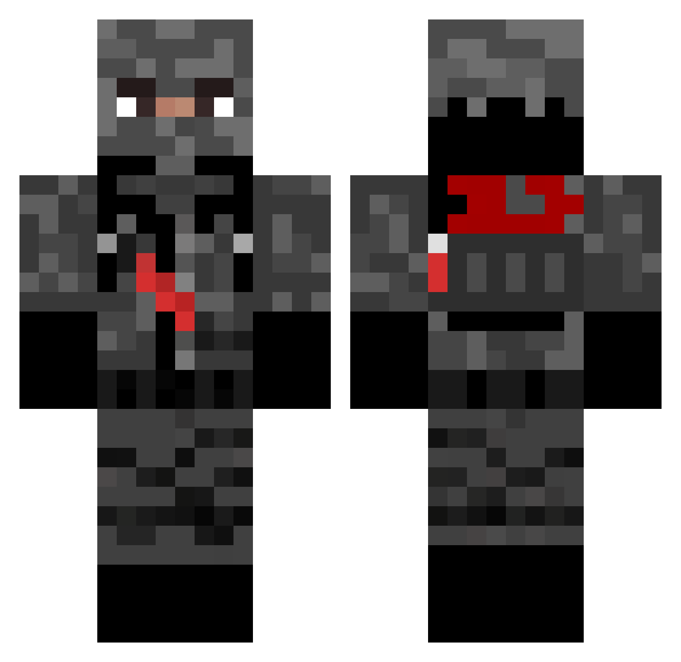 electronicendman Minecraft skin, front and back view