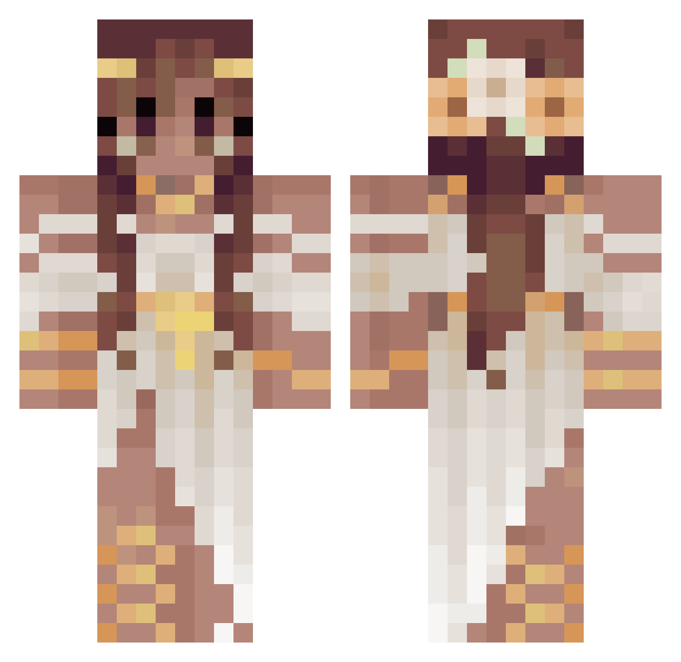 Skirk985 Minecraft skin, front and back view