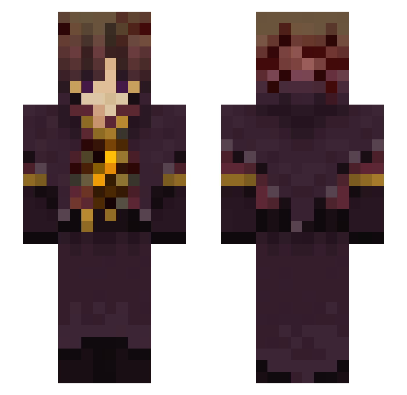 Smloefox Minecraft skin, front and back view