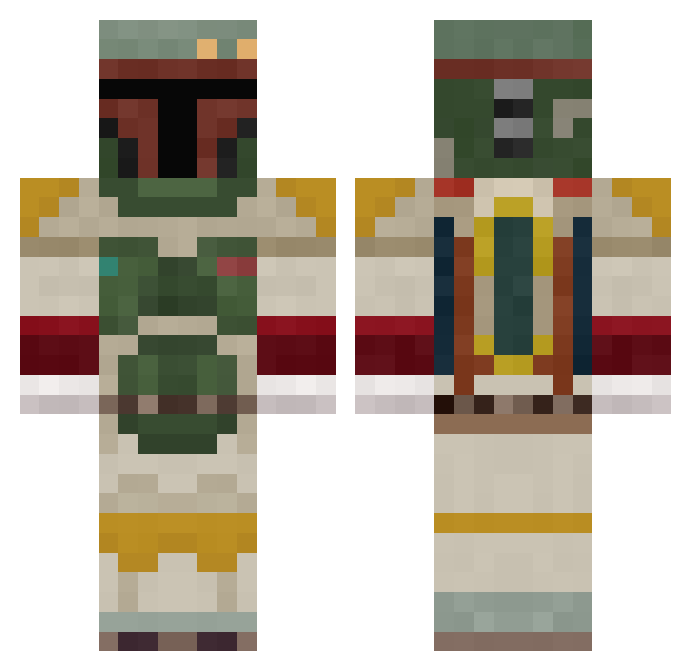 plasmodium Minecraft skin, front and back view