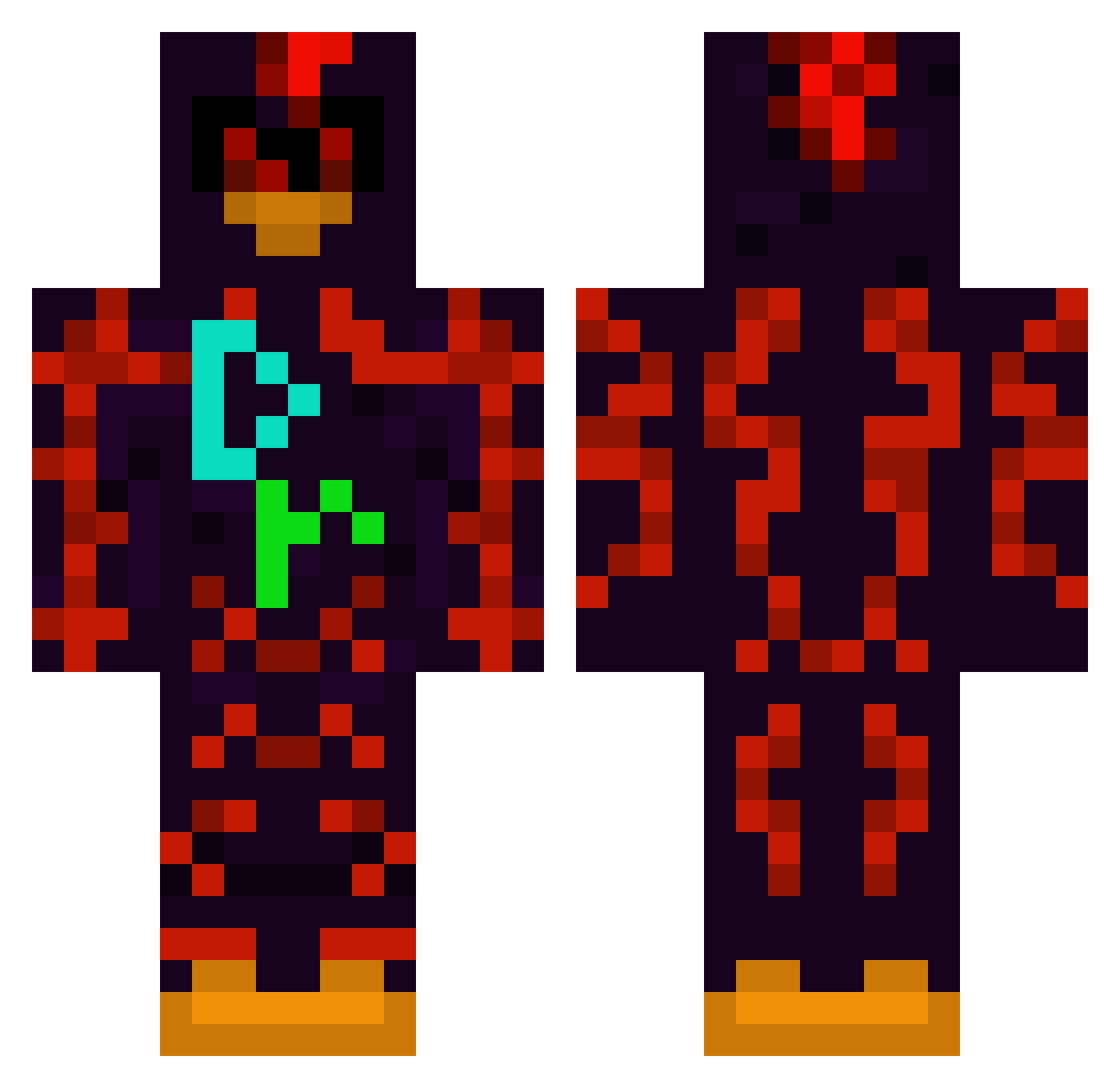 BodusMorus Minecraft skin, front and back view