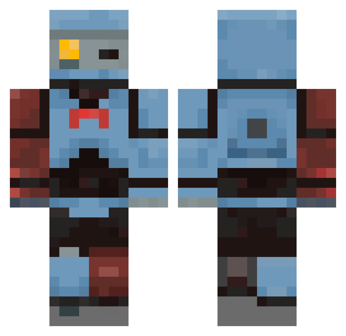 bilton_ Minecraft skin, front and back view