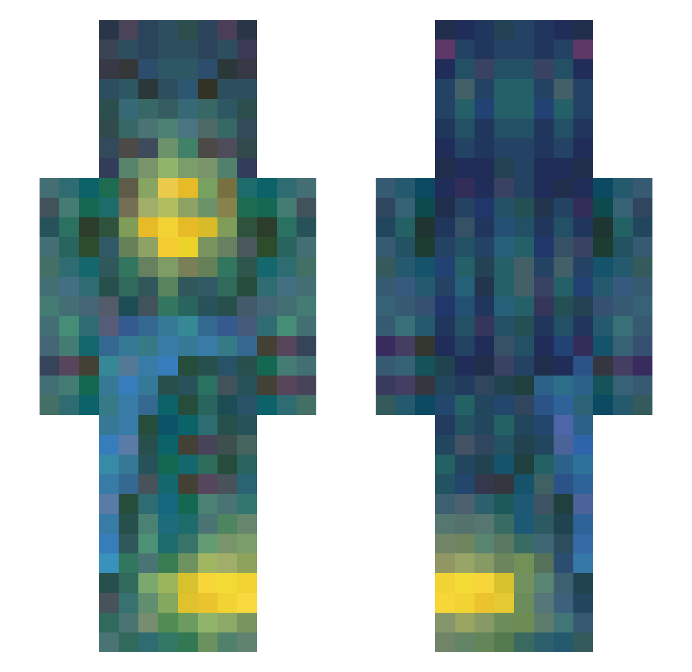 Kkayge Minecraft skin, front and back view