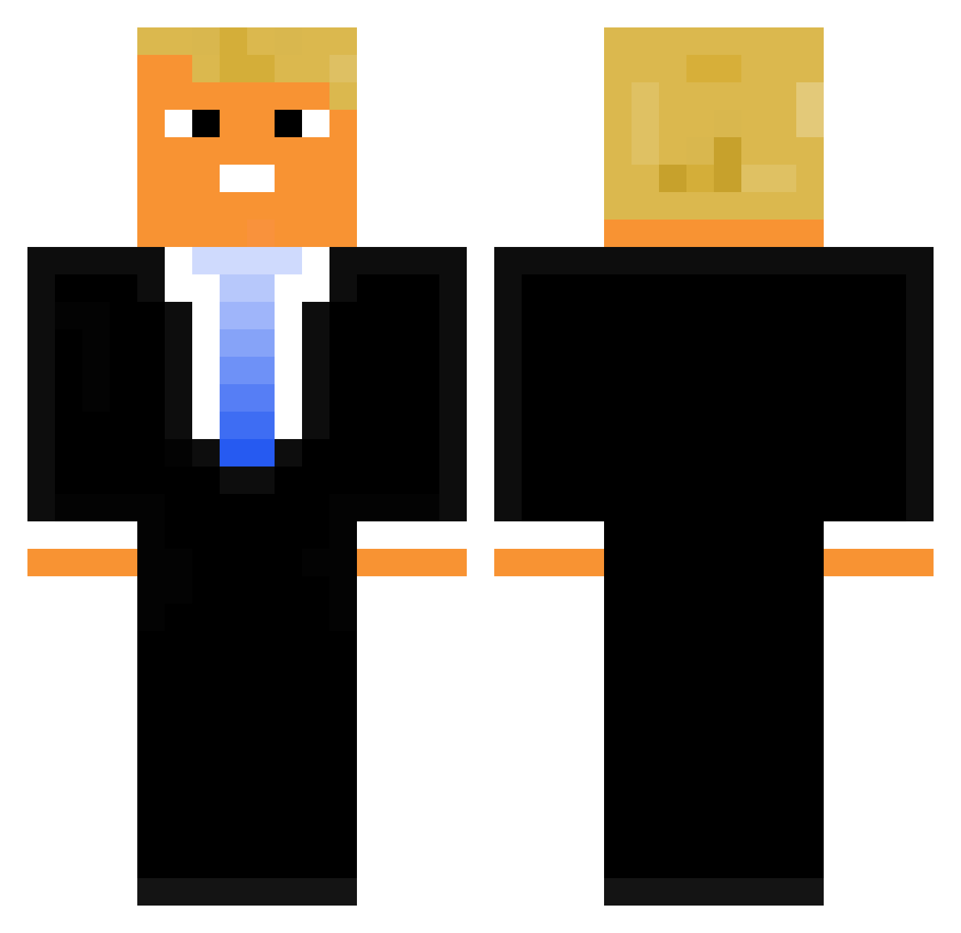 Rolling_in_Dough Minecraft skin, front and back view
