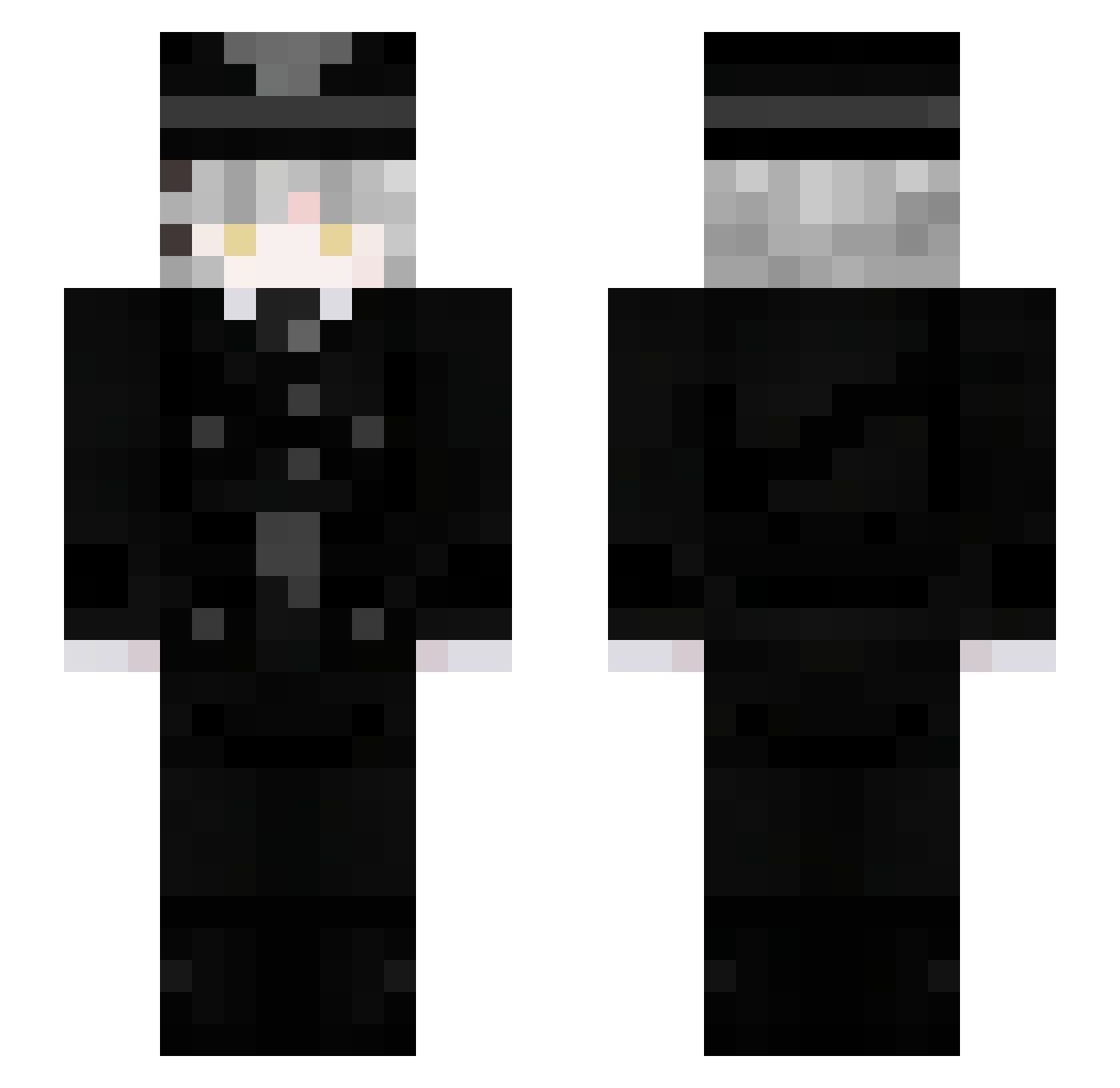 xPolaruz Minecraft skin, front and back view