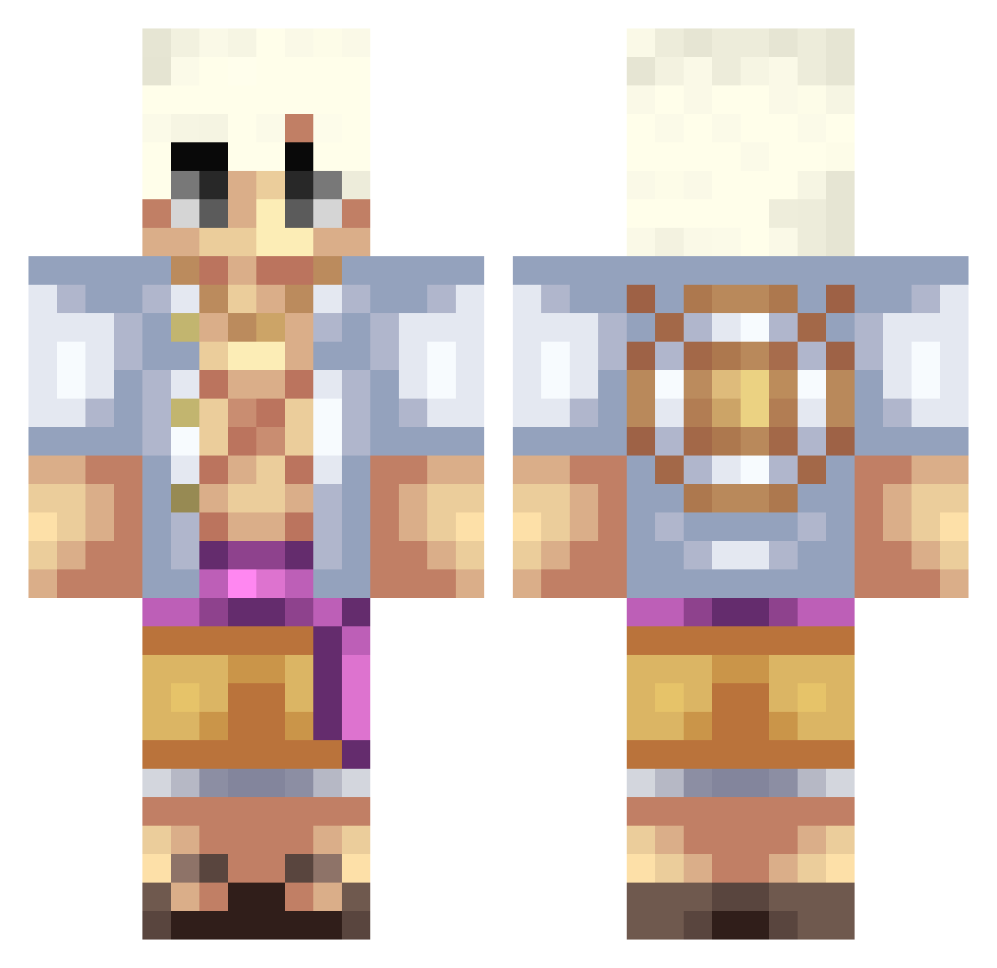 flaminghotdih Minecraft skin, front and back view