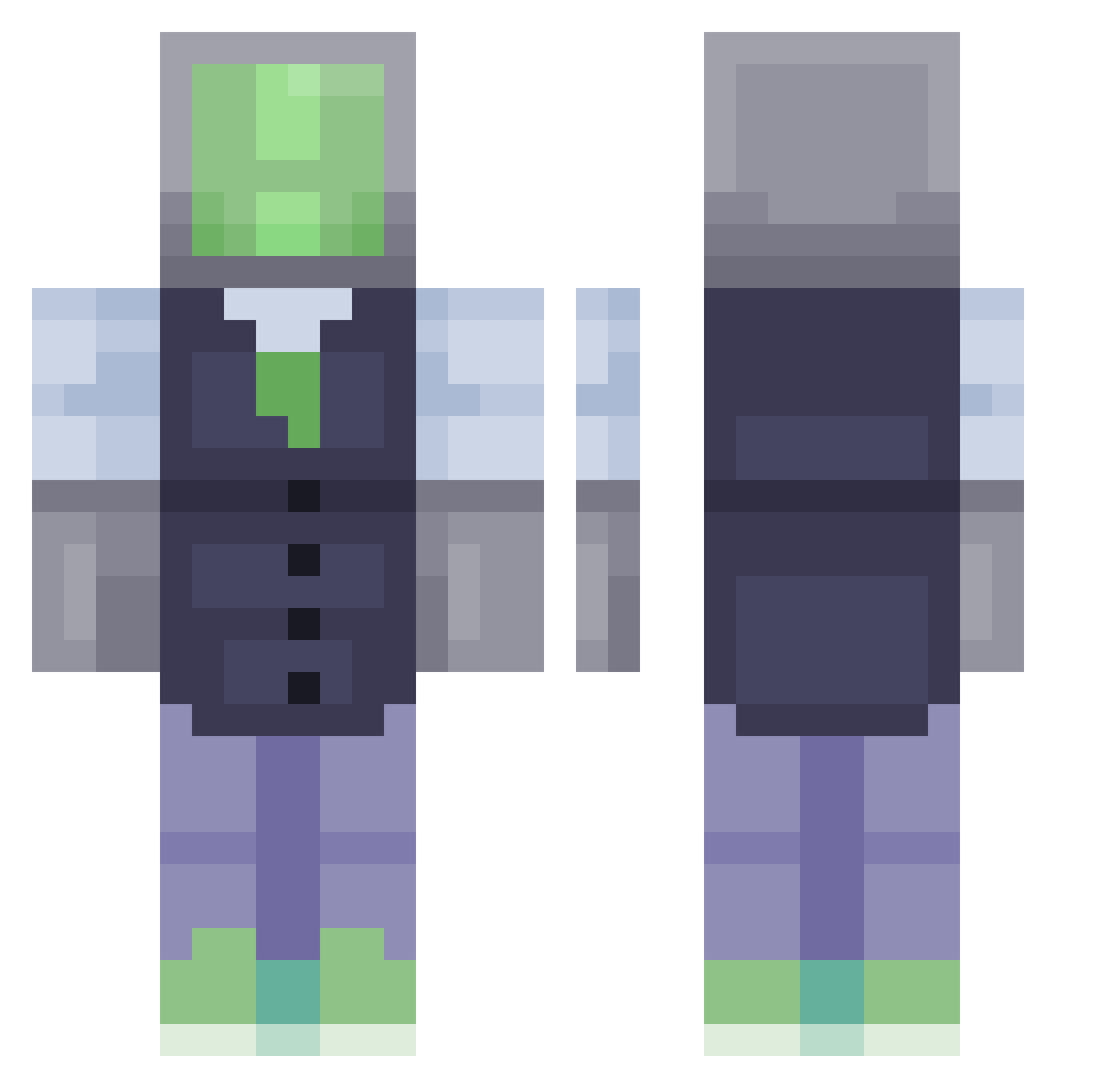 RogueServitor Minecraft skin, front and back view