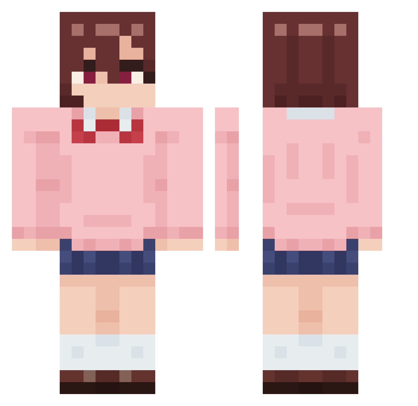 Unoq Minecraft skin, front and back view