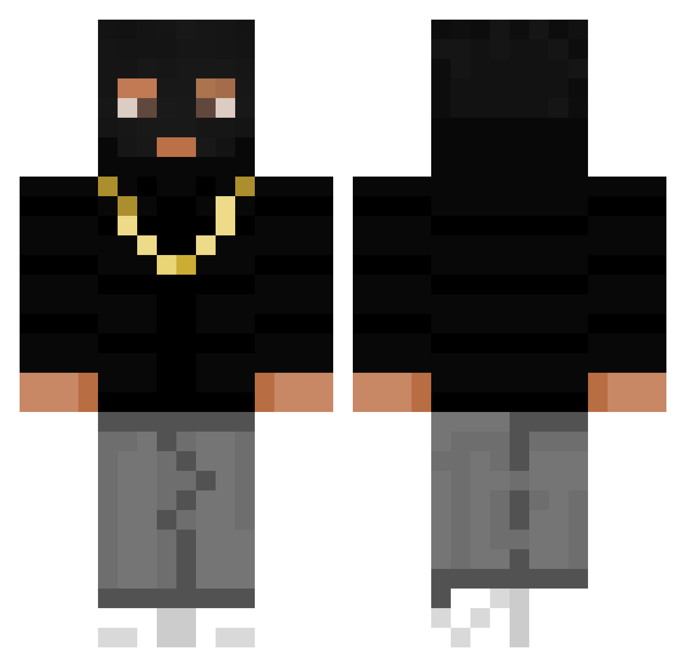 hulzfromthelake Minecraft skin, front and back view