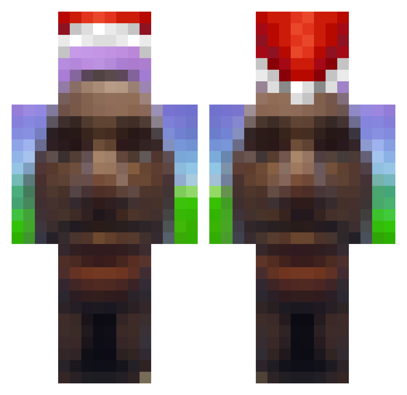 neurosek Minecraft skin, front and back view