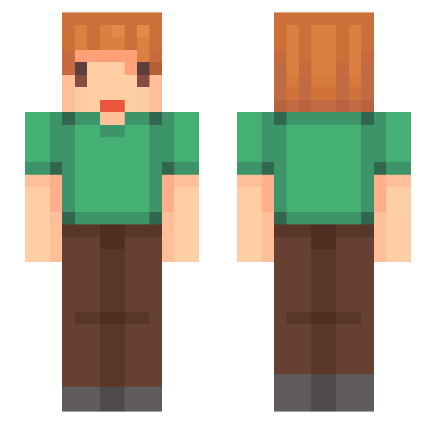 taxine Minecraft skin, front and back view