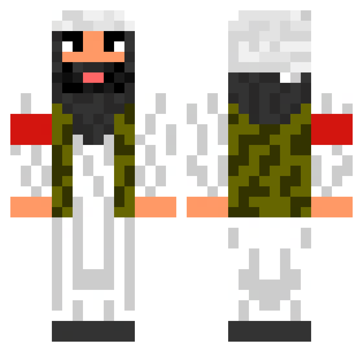Clerqy Minecraft skin, front and back view