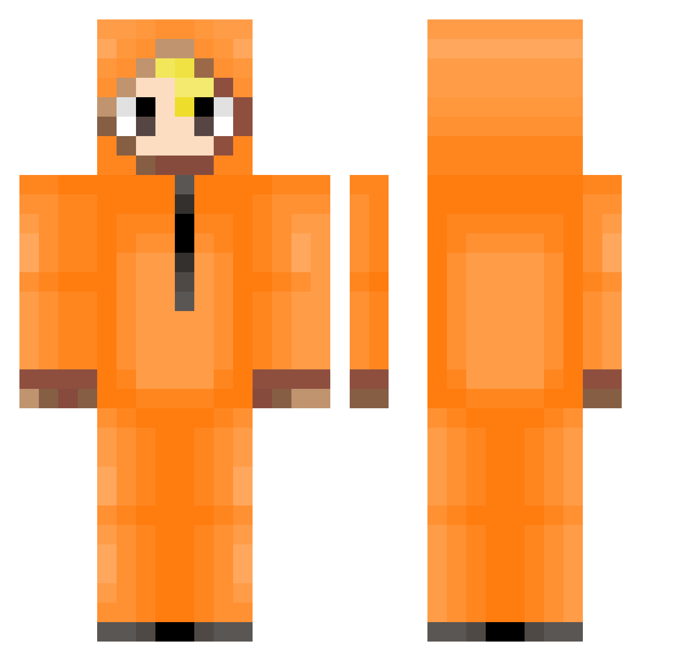 Impizulu Minecraft skin, front and back view