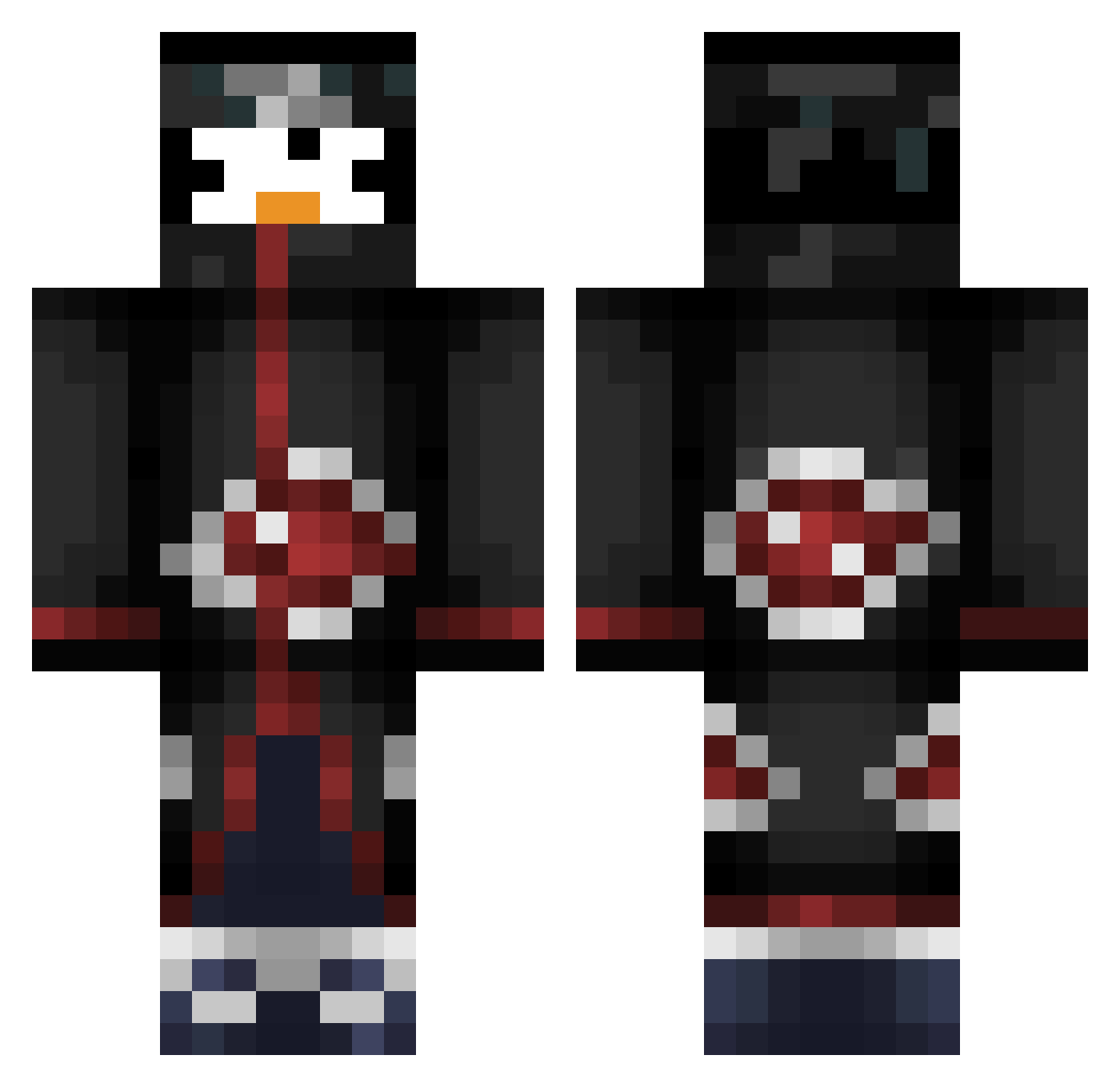 PenguPogu Minecraft skin, front and back view