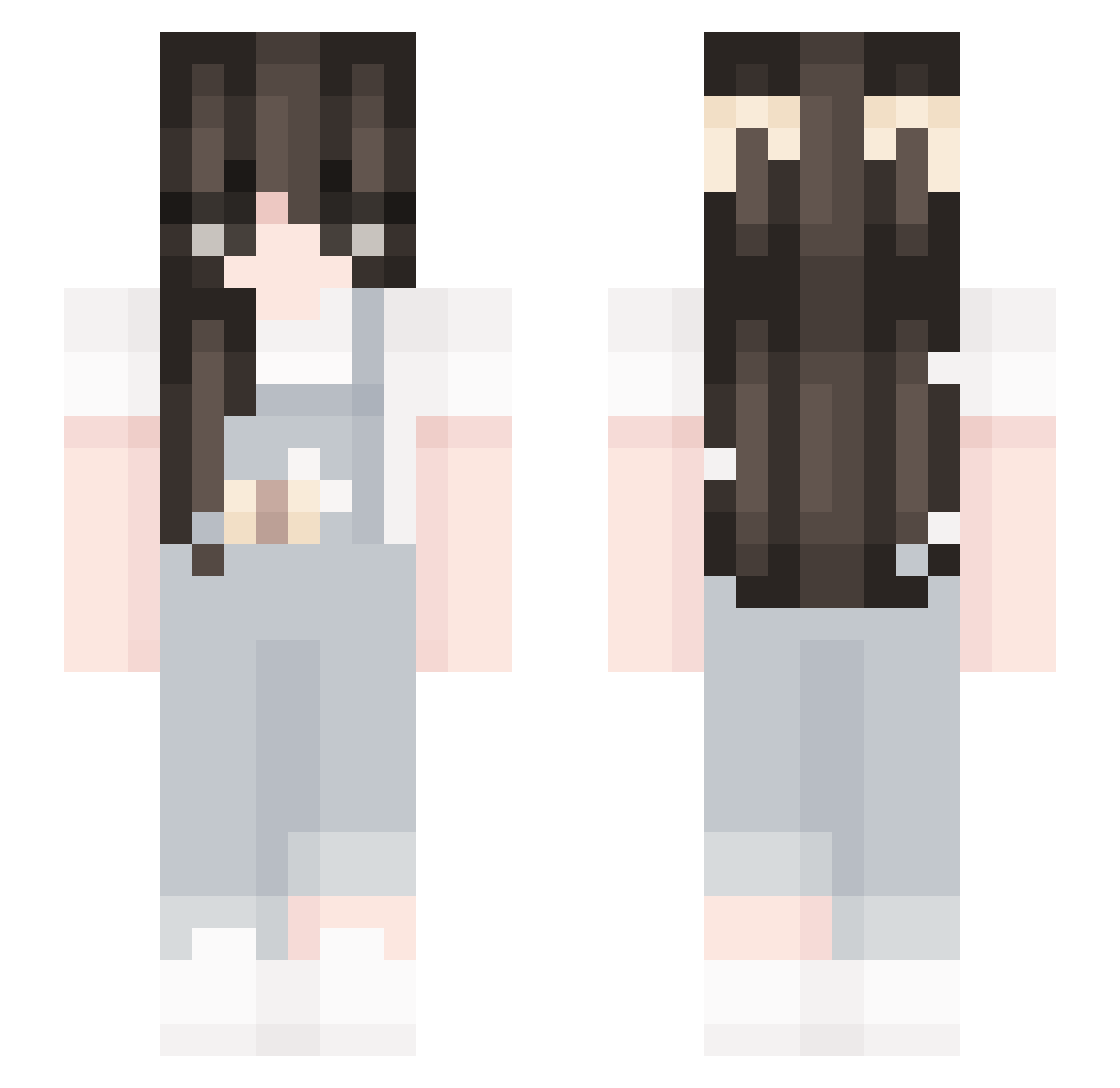 ThruLidlessEye Minecraft skin, front and back view