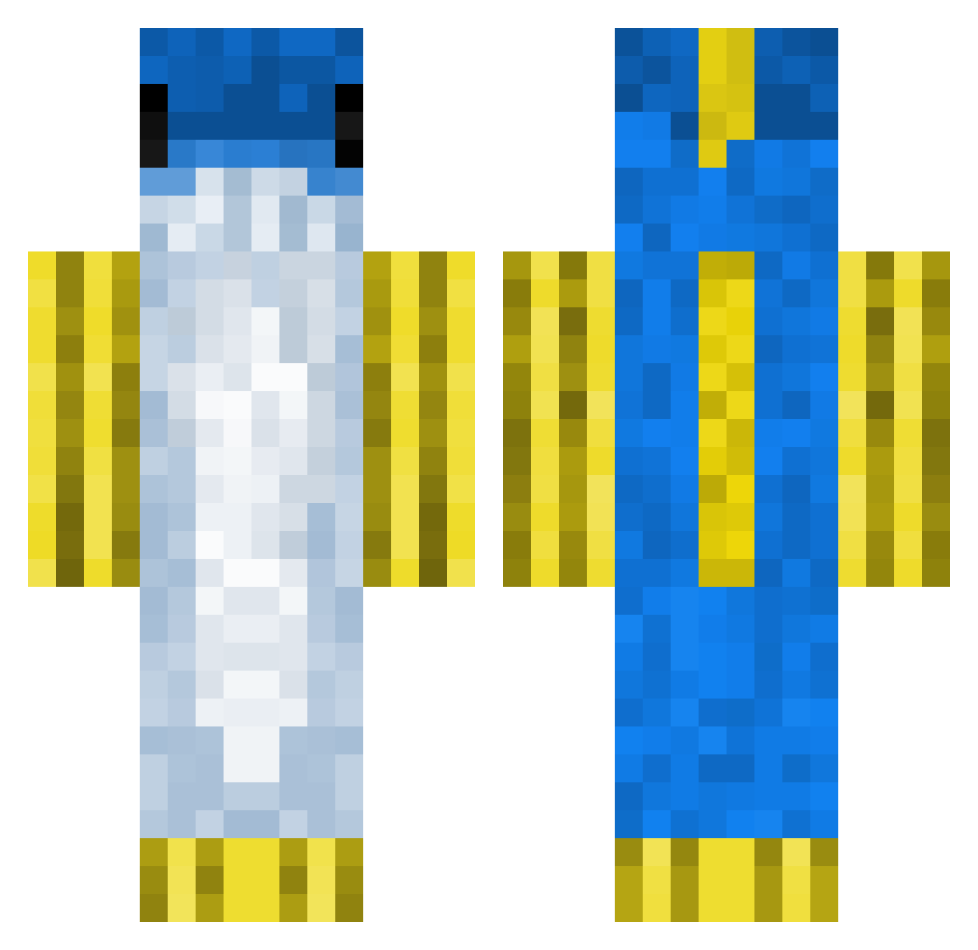 madetogame999 Minecraft skin, front and back view