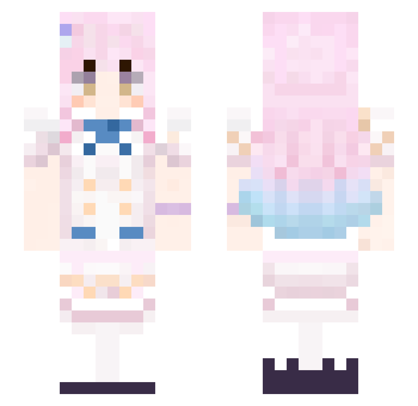 mirai1019 Minecraft skin, front and back view