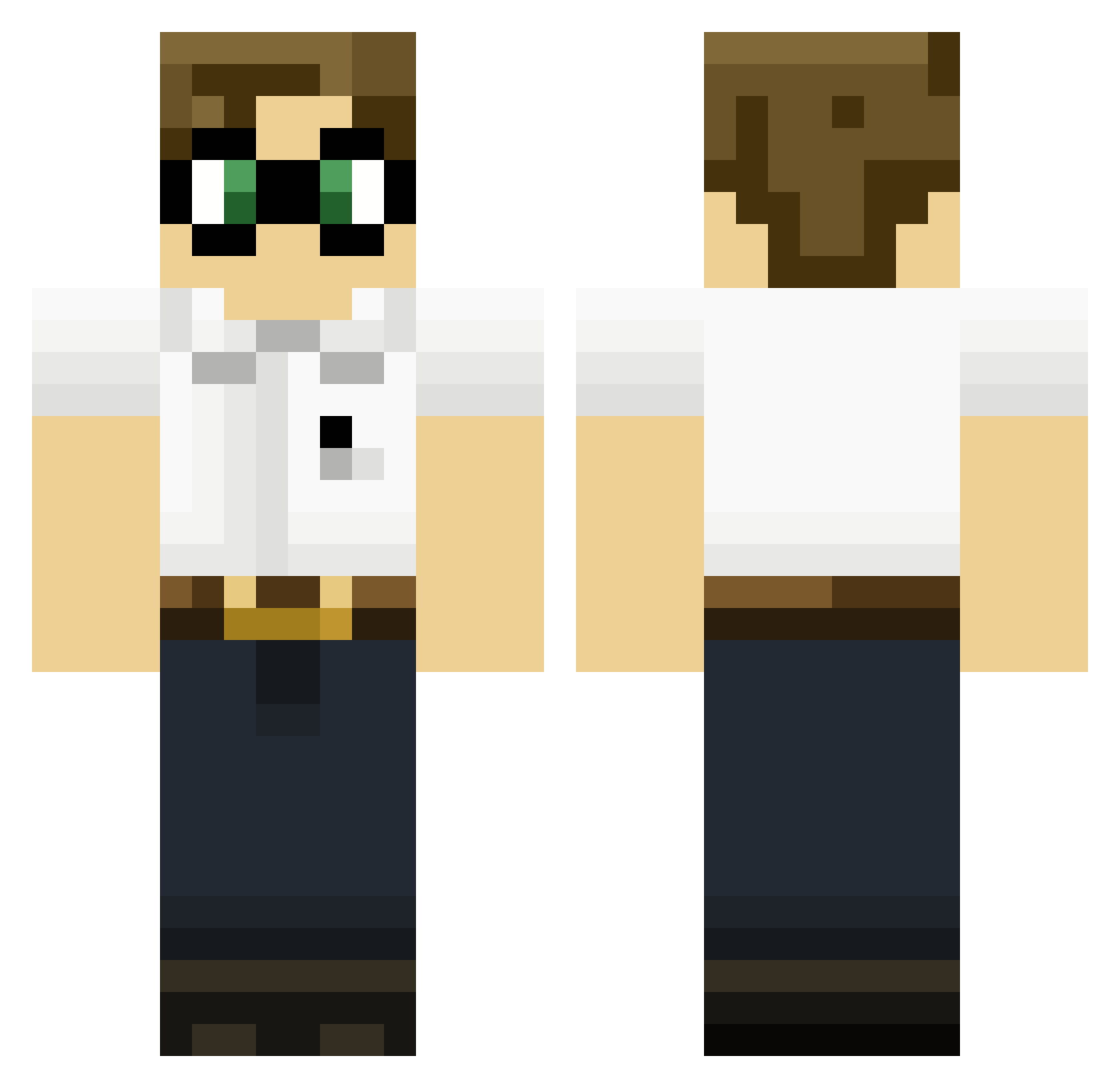 Translate Minecraft skin, front and back view