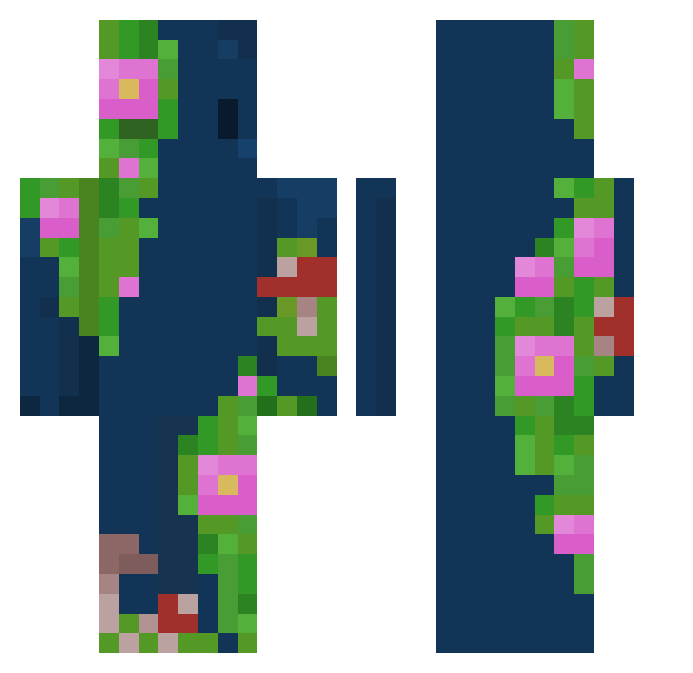 fl0wergarden Minecraft skin, front and back view
