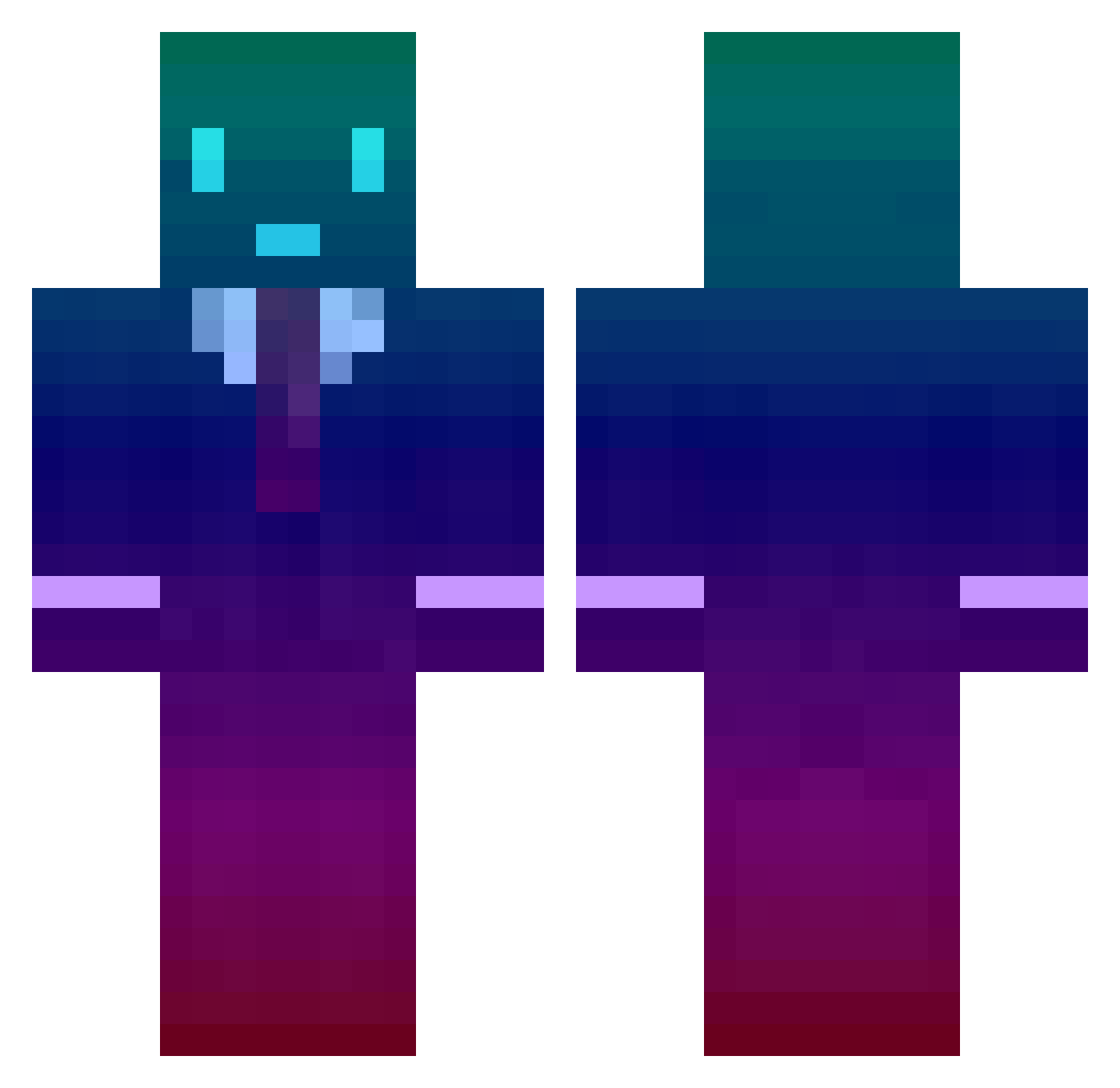 rak0wski Minecraft skin, front and back view