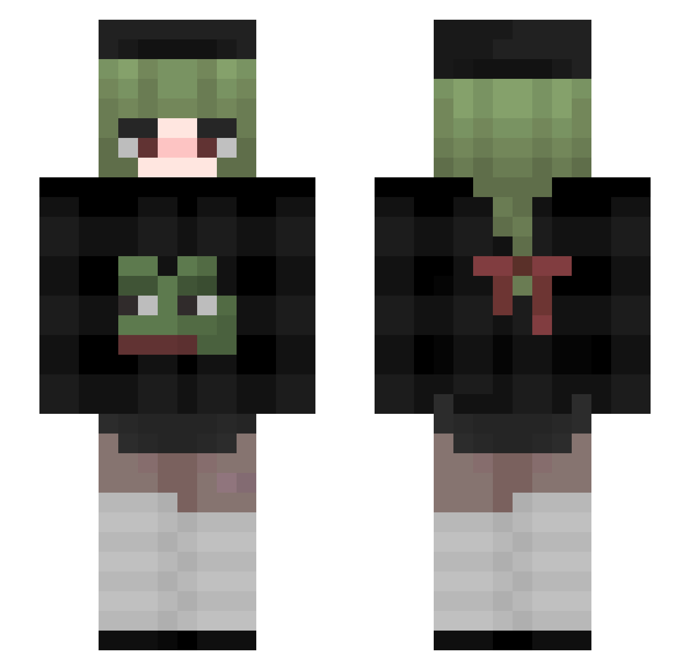 UhhNikkii Minecraft skin, front and back view