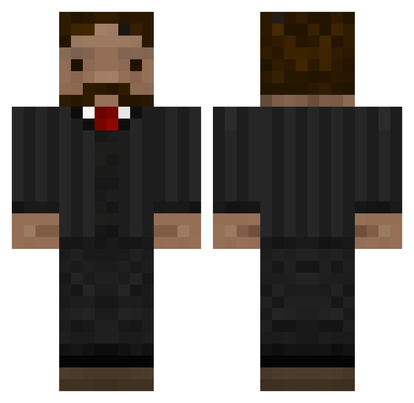 Oboist Minecraft skin, front and back view