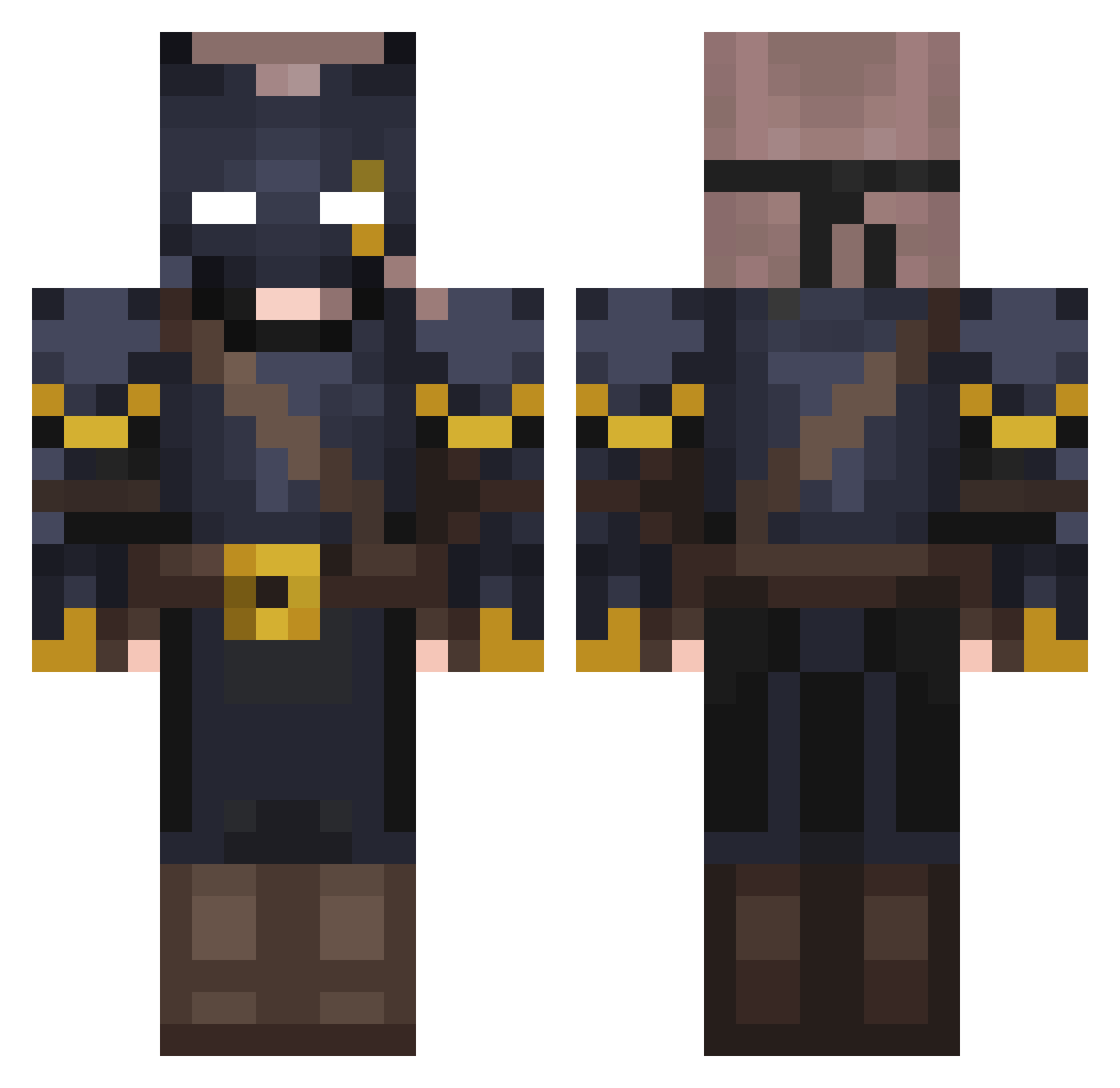 Cursed_Killer Minecraft skin, front and back view