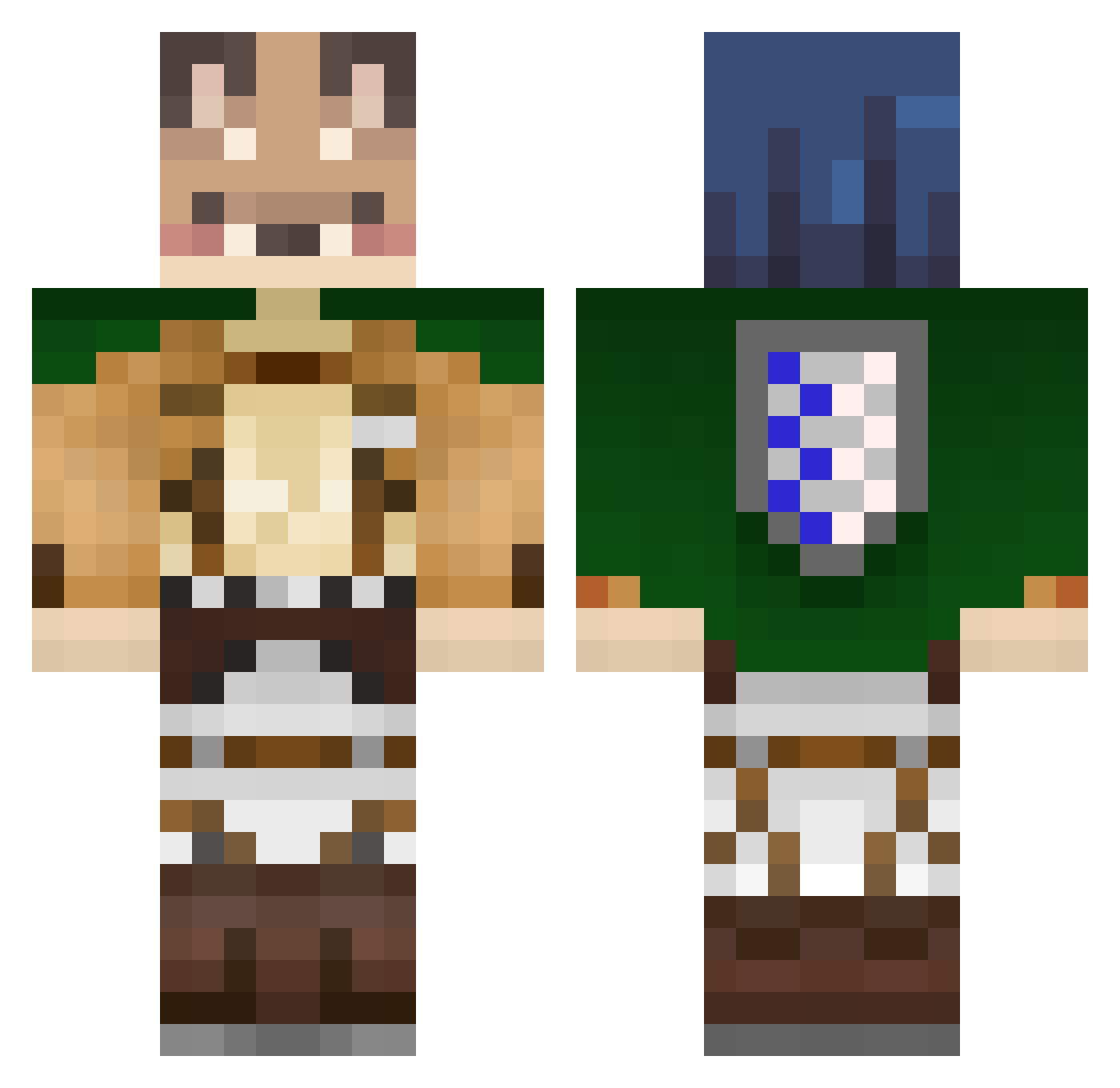 Drxgon9 Minecraft skin, front and back view