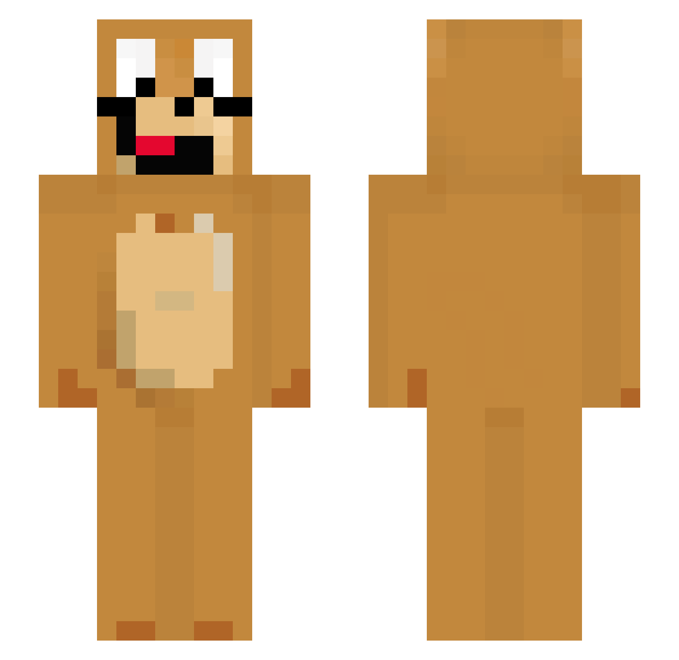 Vadeful Minecraft skin, front and back view