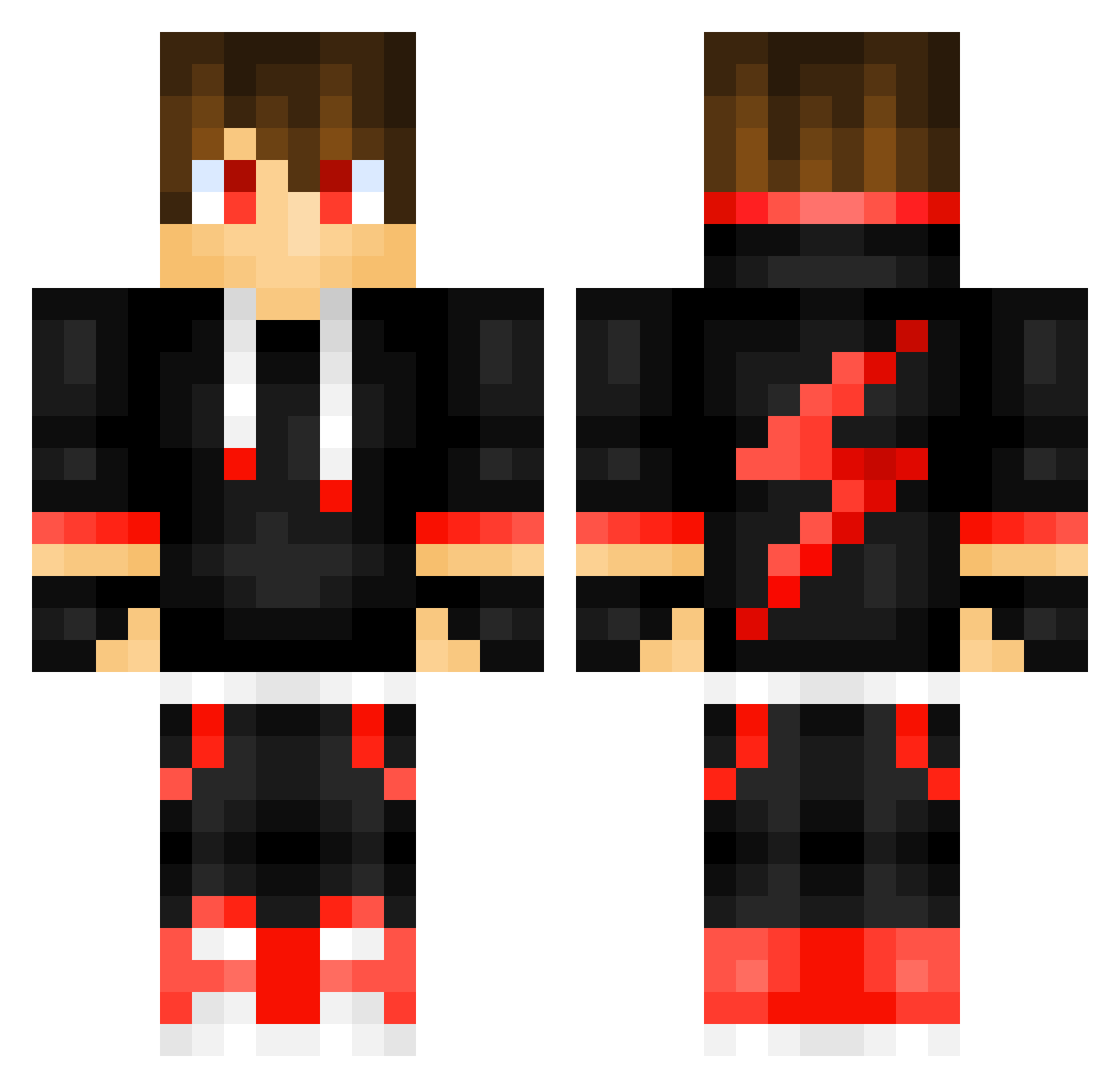 Jokierr Minecraft skin, front and back view
