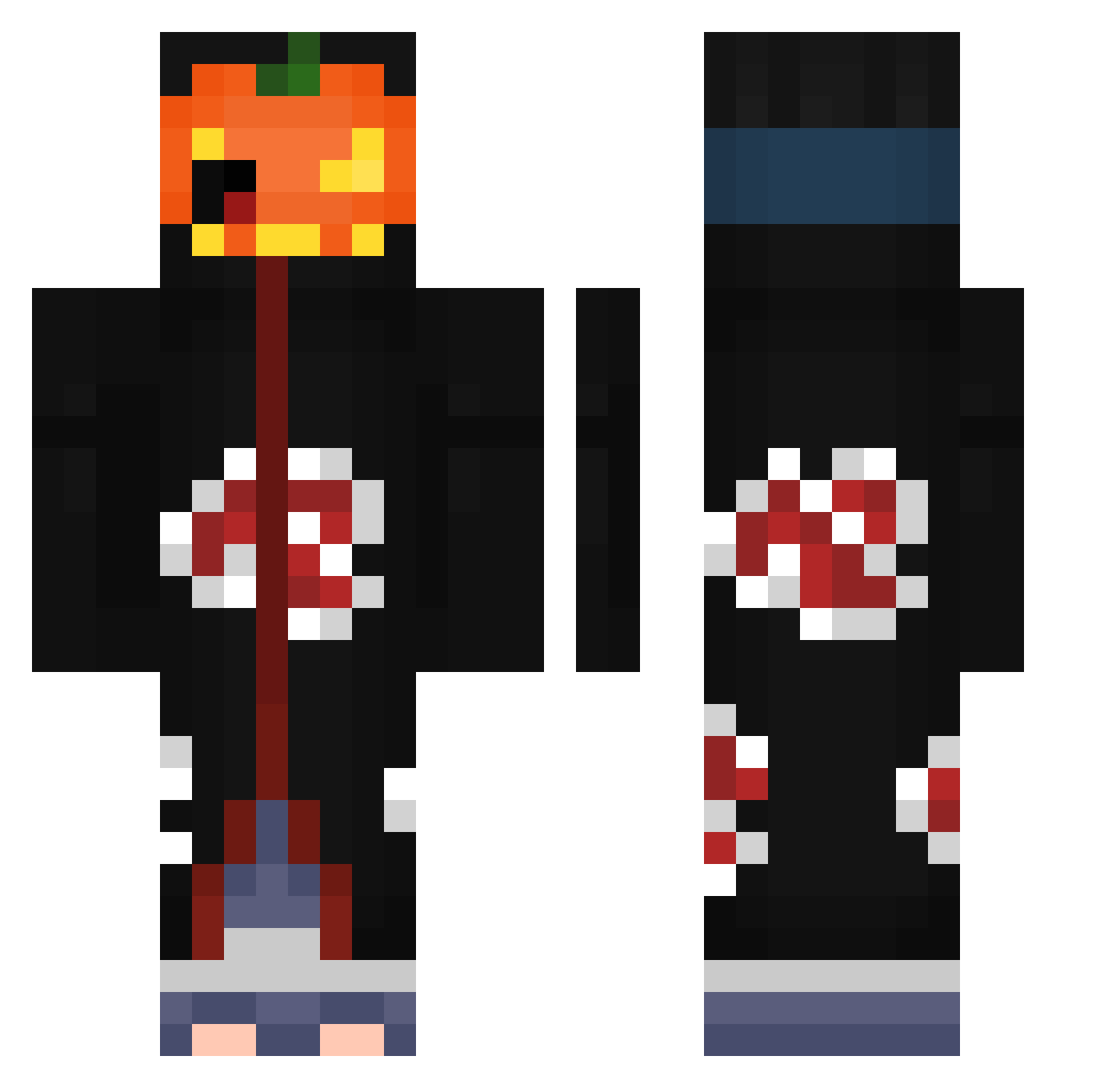 Stathmos Minecraft skin, front and back view