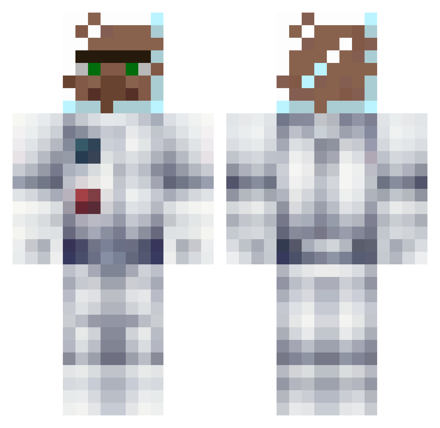 Totomaillage Minecraft skin, front and back view