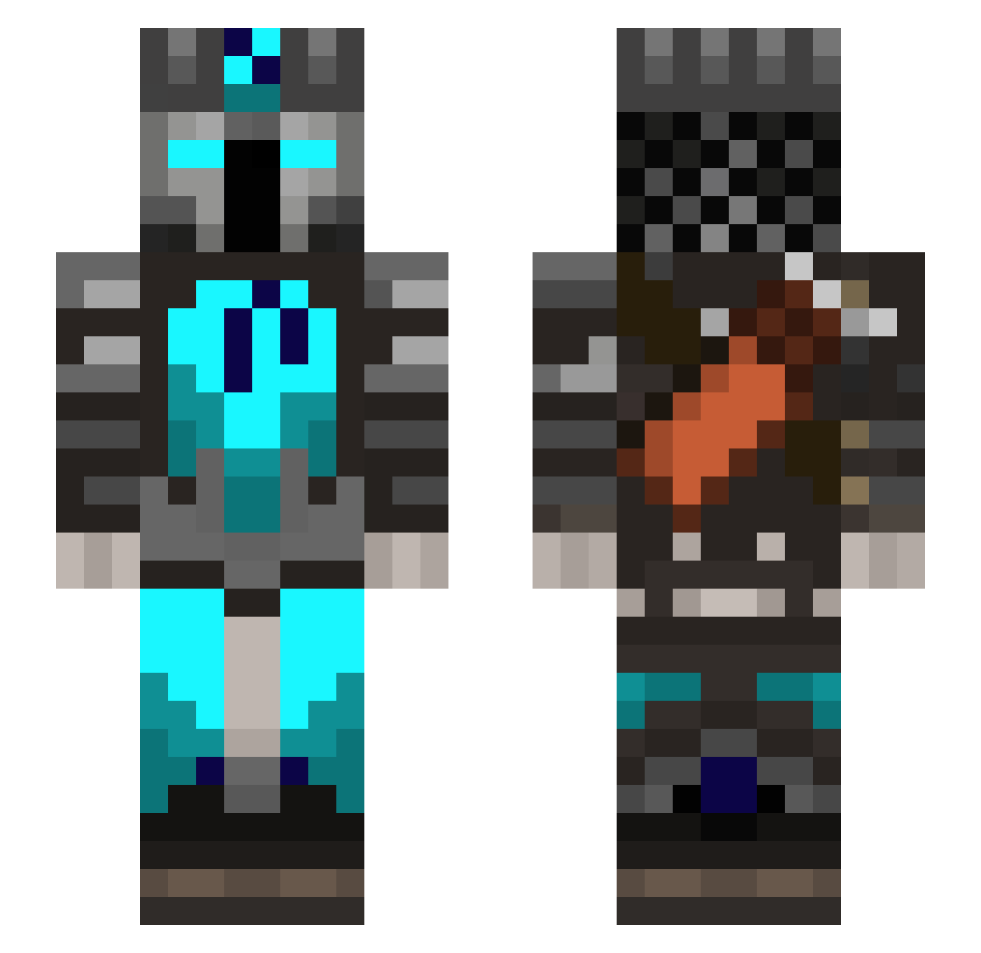 GamerFlo25 Minecraft skin, front and back view