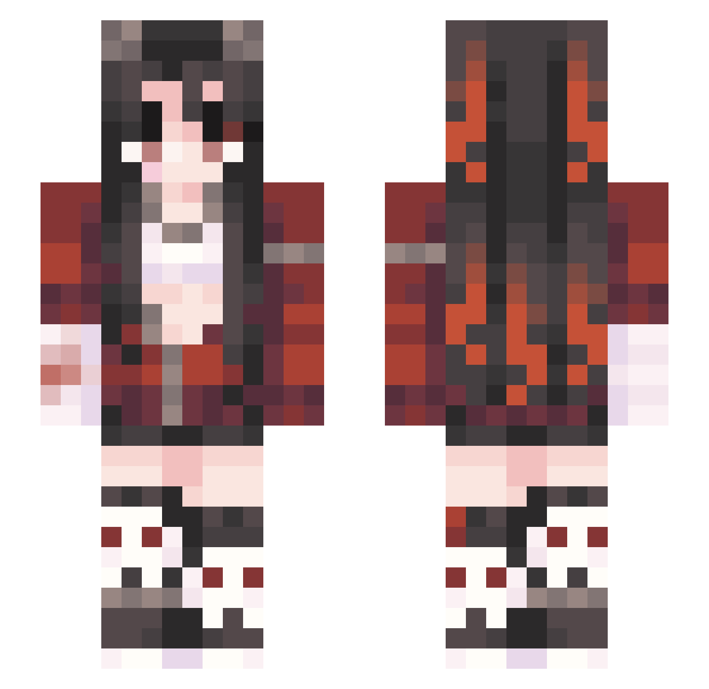 JustATransGirl_ Minecraft skin, front and back view